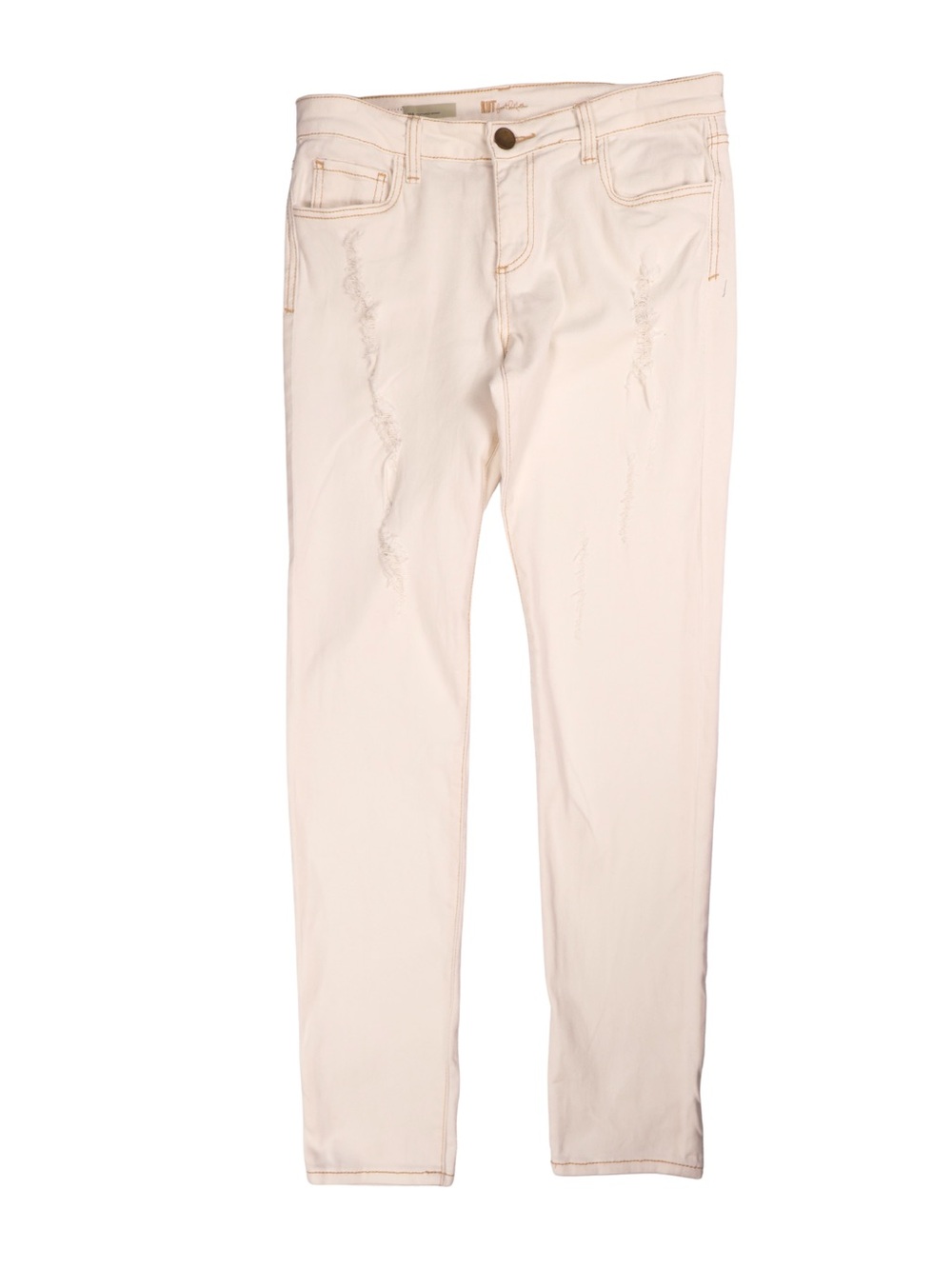 KUT from the Kloth White Cream Distressed Skinny Jeans Womens Size 10